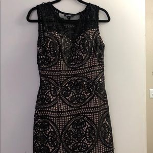 Black and nude lace cocktail dress never worn